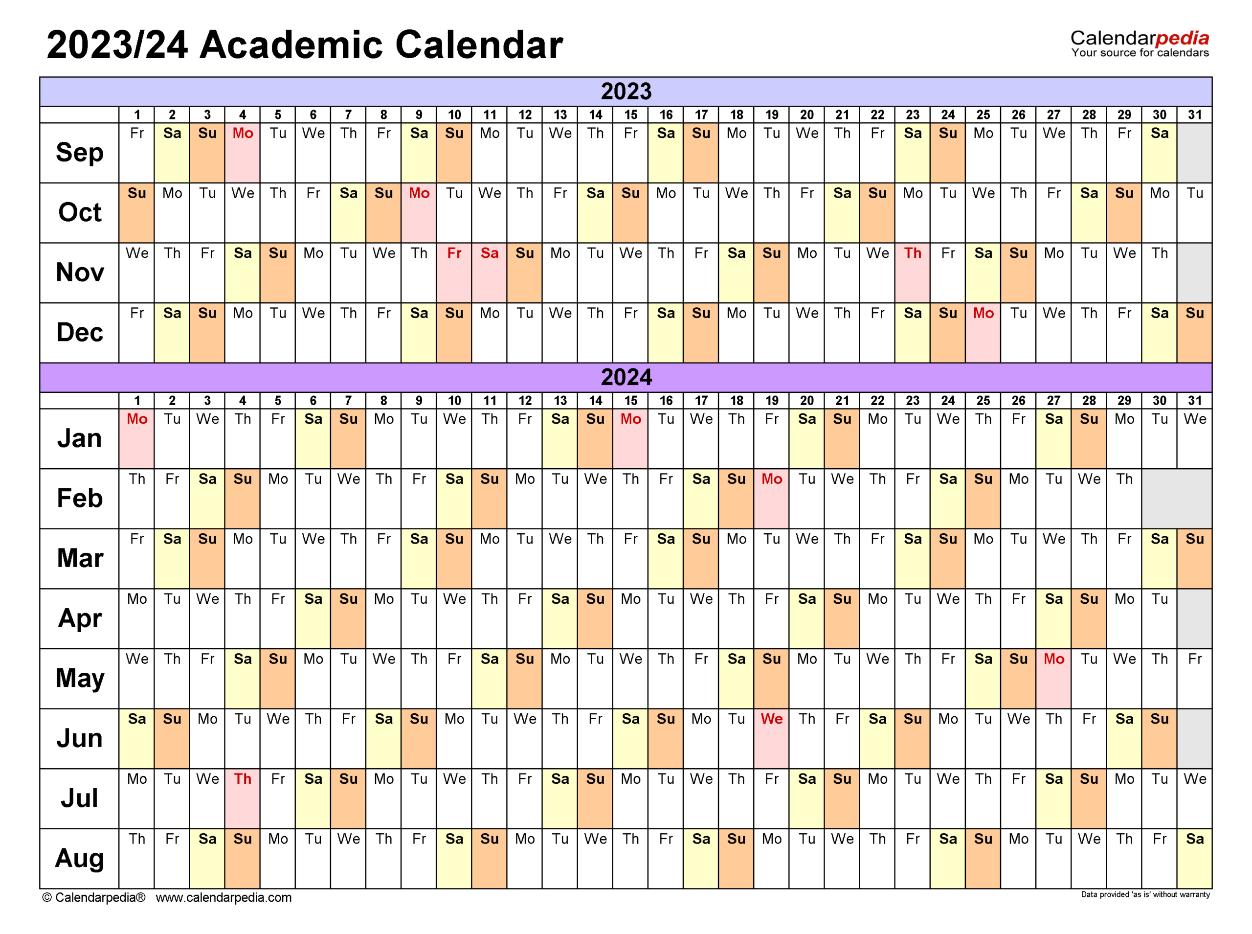 2023-2024 Academic Calendar University Of Arizona - Modern throughout Asu Calendar 2025-2026 Printable