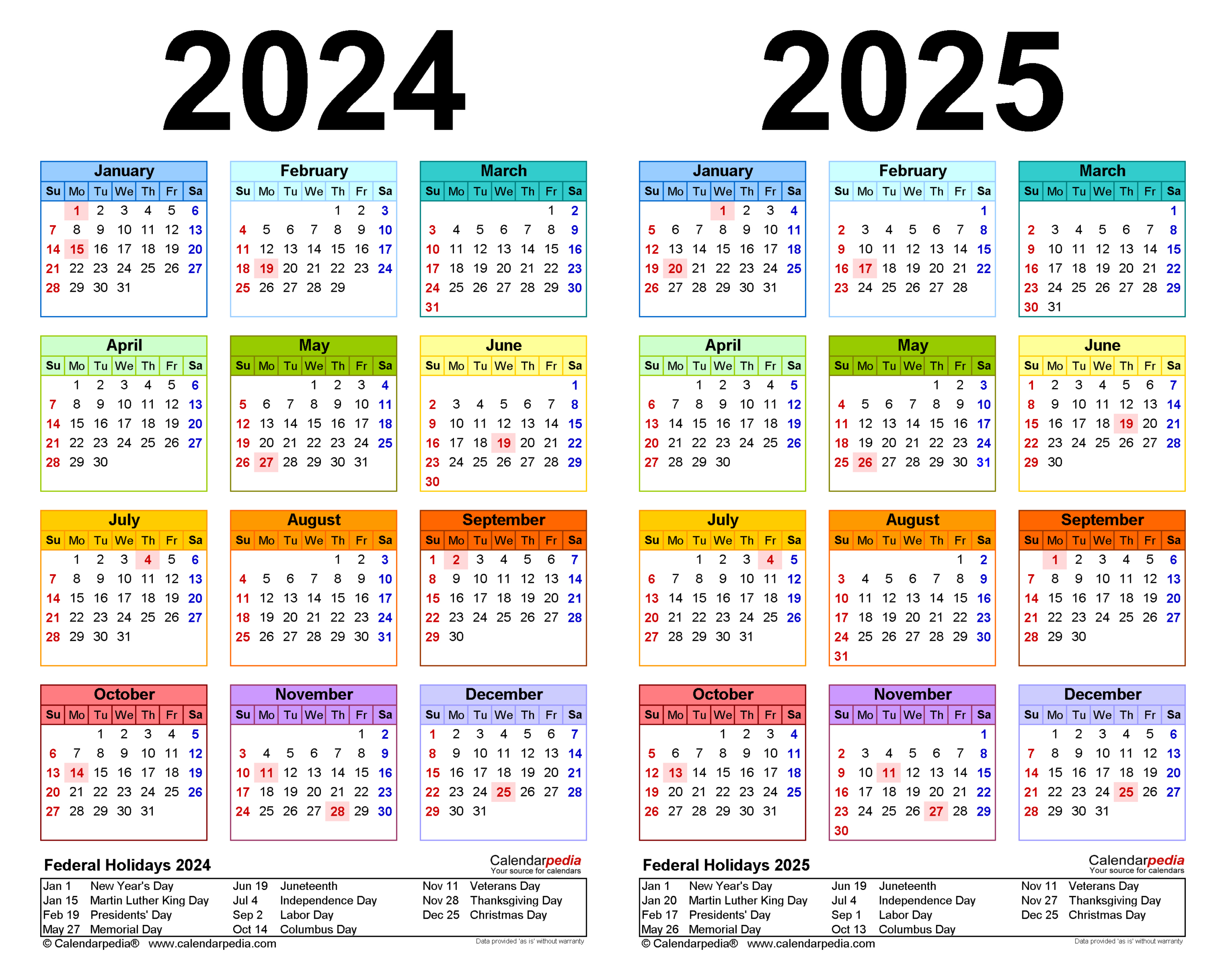 2024-2025 Two Year Calendar - Free Printable Pdf Templates within 20254 Free Printable Calendar