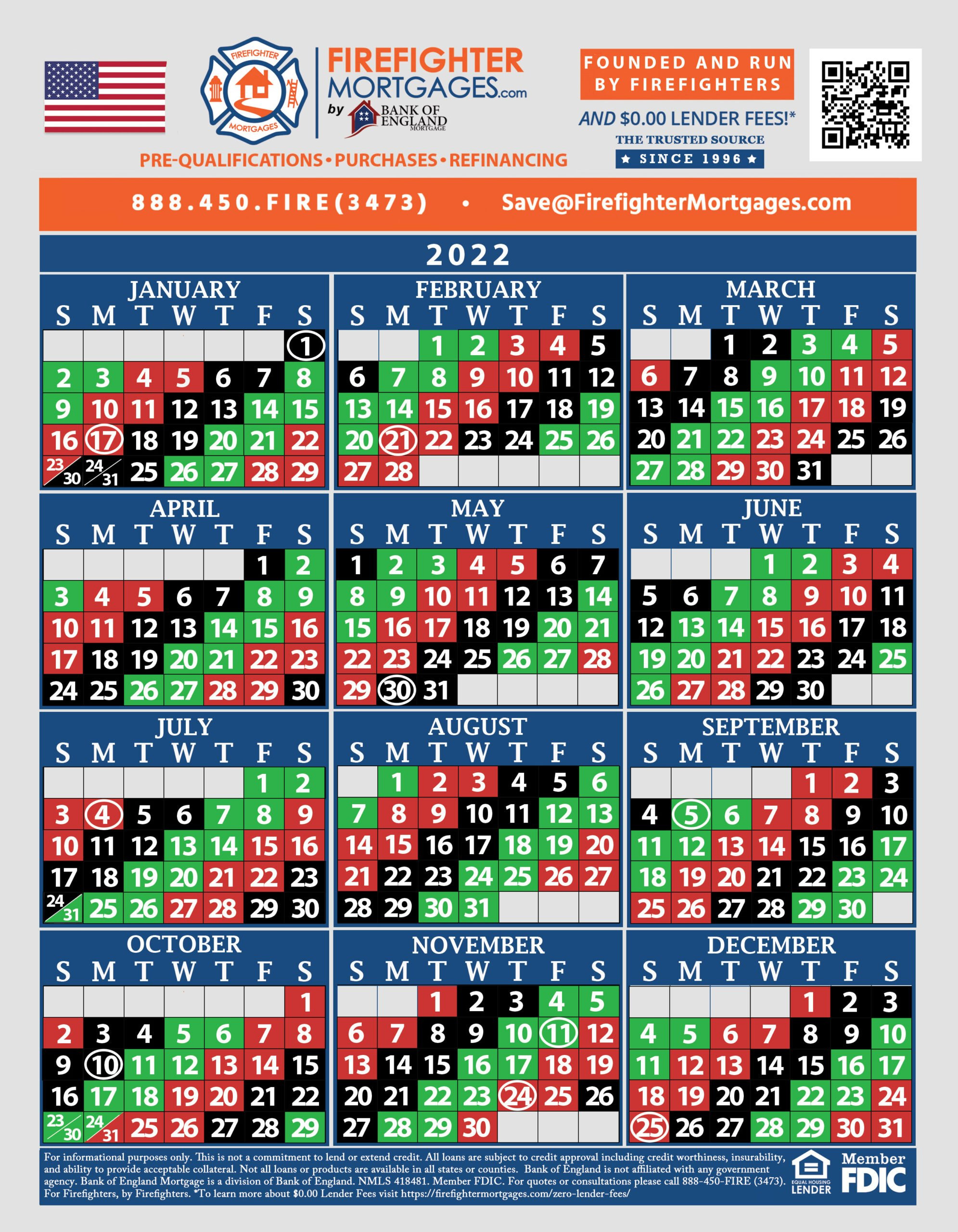 2024 Firefighter Shift Calendarsfirefighter Mortgages® with 2025 Firefighter Shift Calendar 48 96 Printable