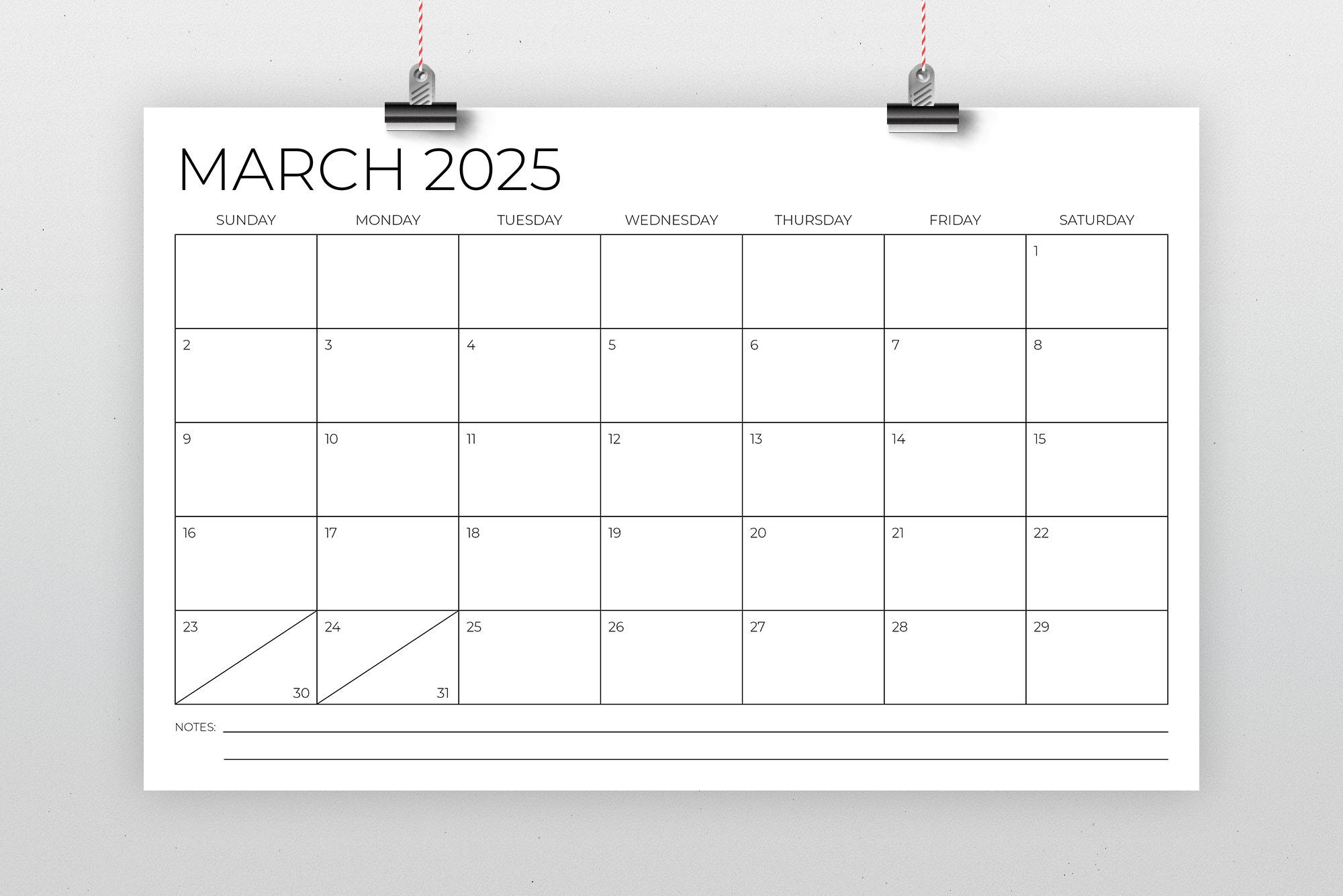 2025 11X17 Calendar Template Instant Download Thin Sans Serif Type pertaining to 2025 Calendar Printable 11x17