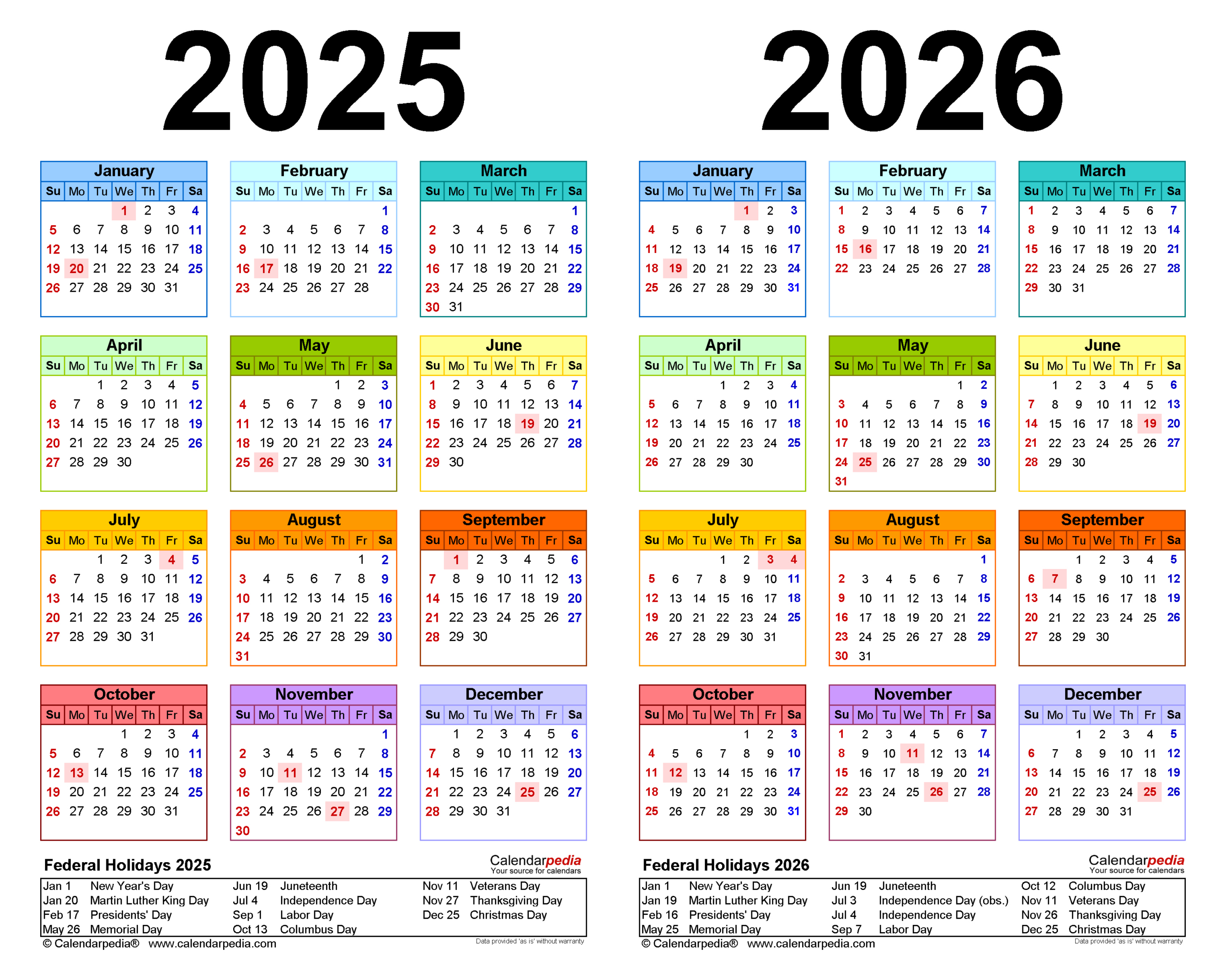 2025-2026 Two Year Calendar - Free Printable Pdf Templates for Printable Monthly Calendar 2025-2026