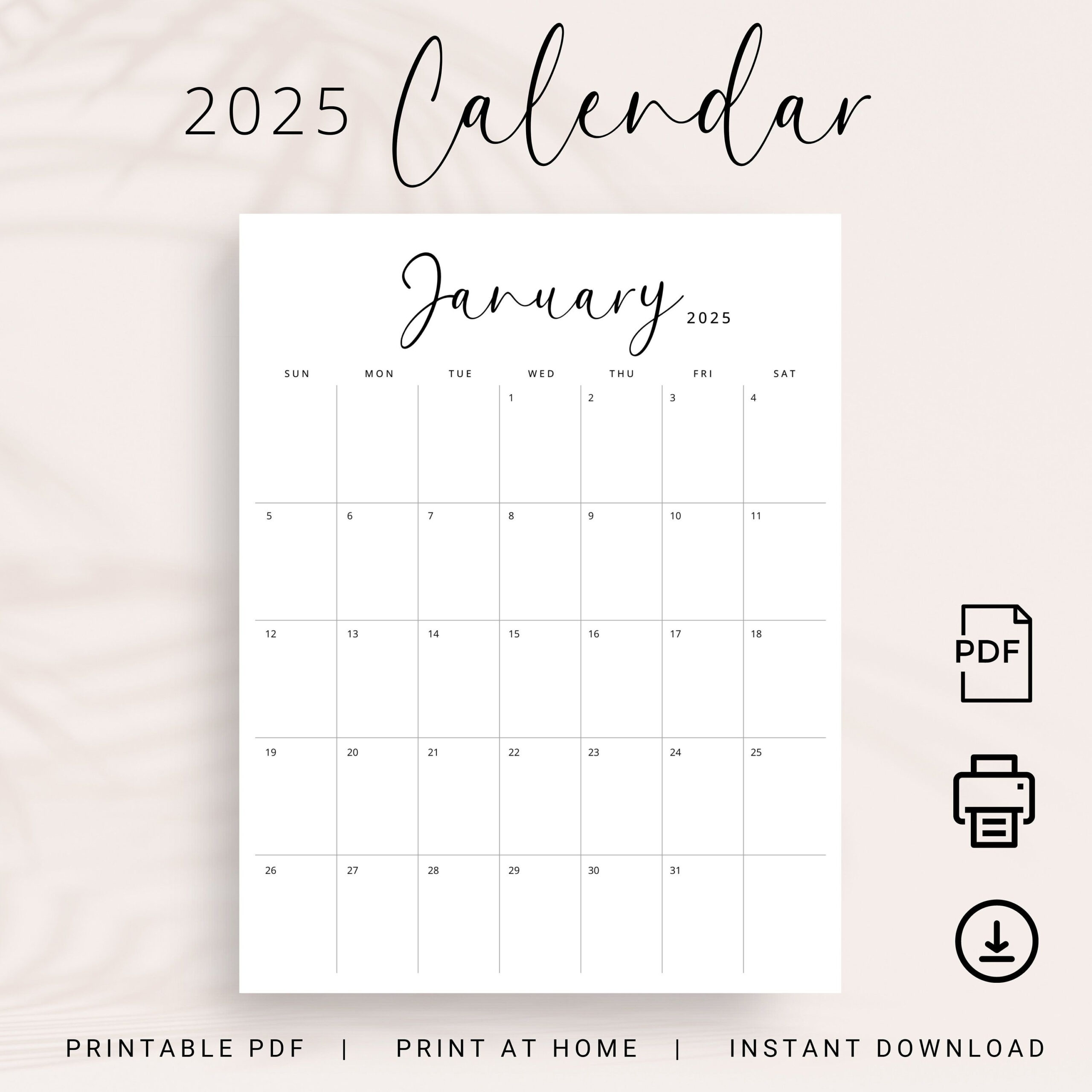 2025 Calendar 2025 Monthly Planner Printable 2025 Vertical Monthly with regard to 2025 Printable Calendar By Month Vertical