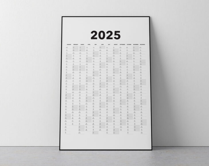 8×10 Calendar Printable 2025