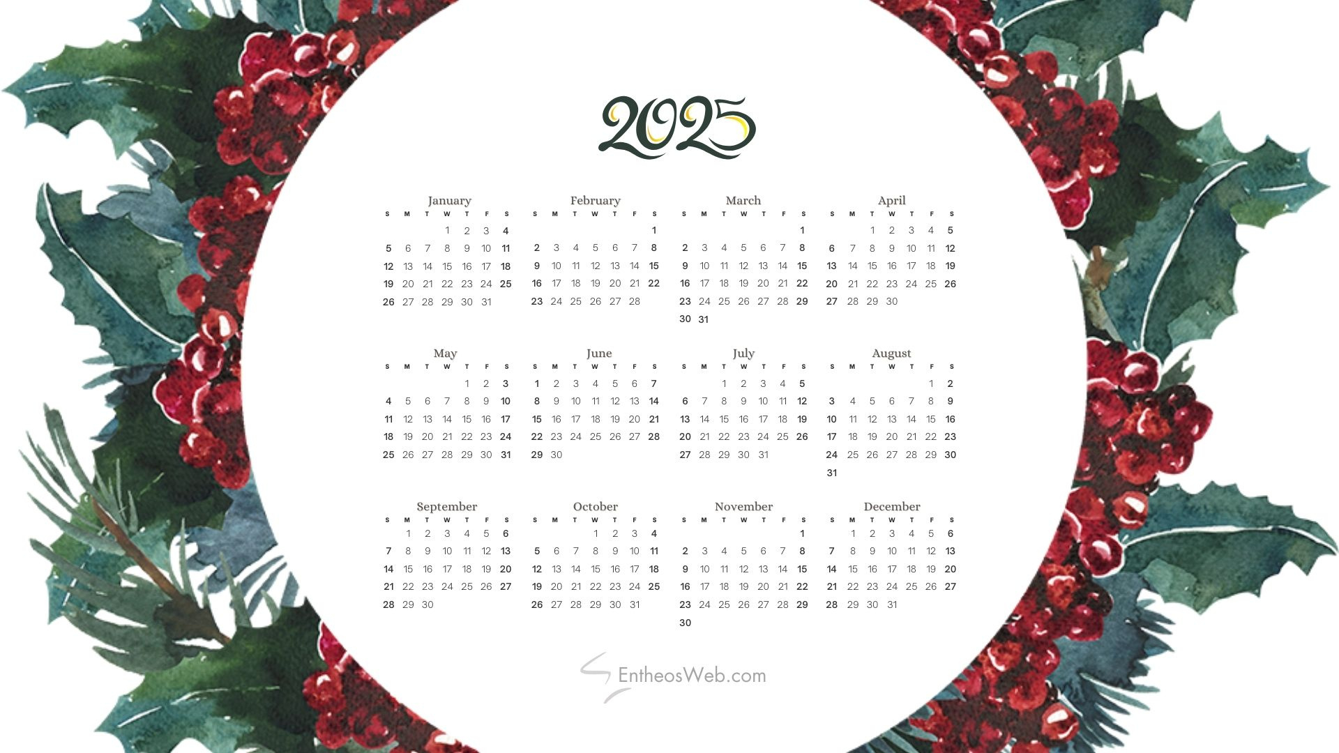 2025 Calendar Desktop Wallpaper (Jpg) &amp;amp; Printables (Pdf) | Entheosweb pertaining to Advent Calendar 2025 Number Printables