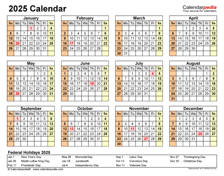 Printable Calendar 2025 Editable