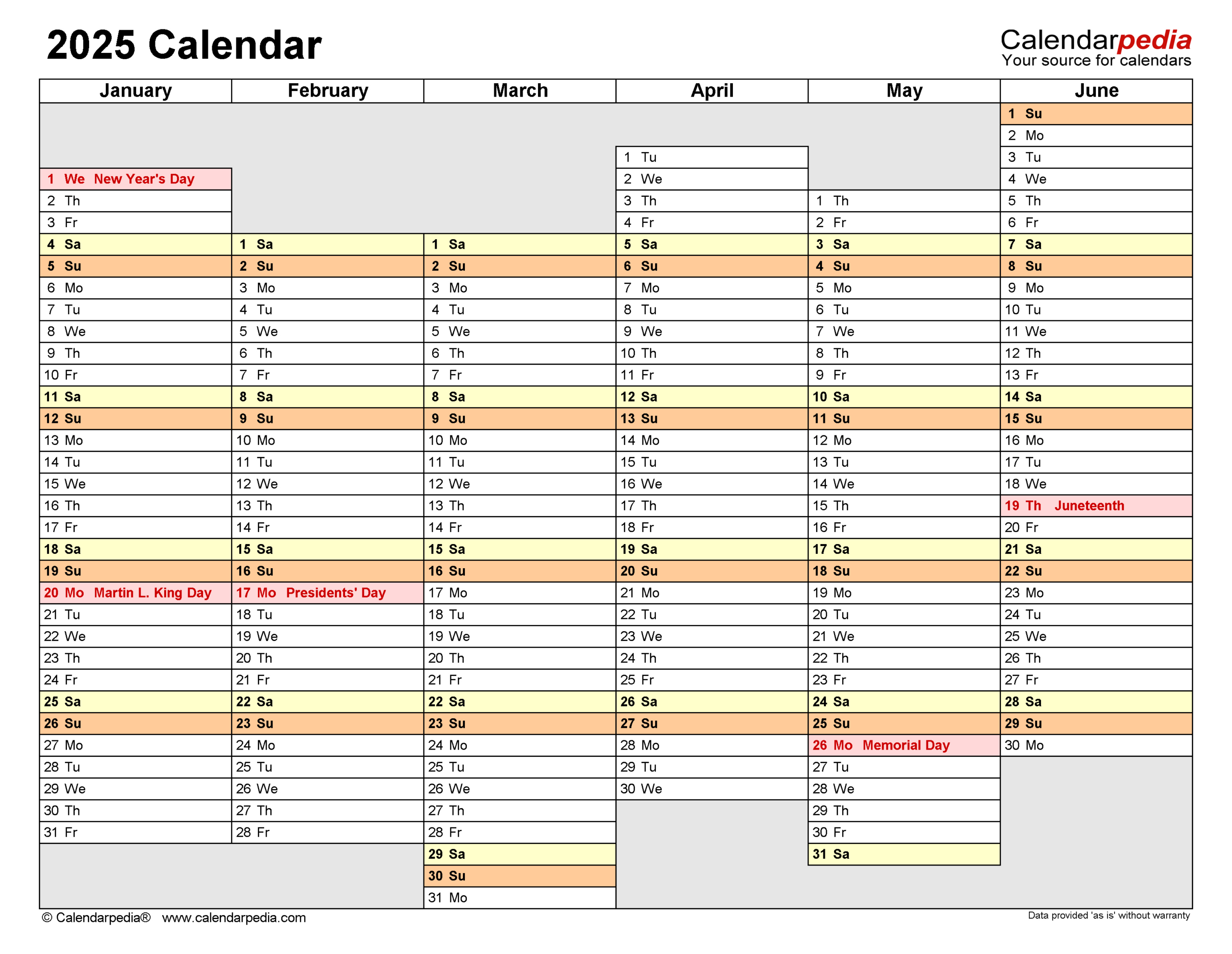 2025 Calendar - Free Printable Pdf Templates - Calendarpedia in 2025 Printable Planner Calendar