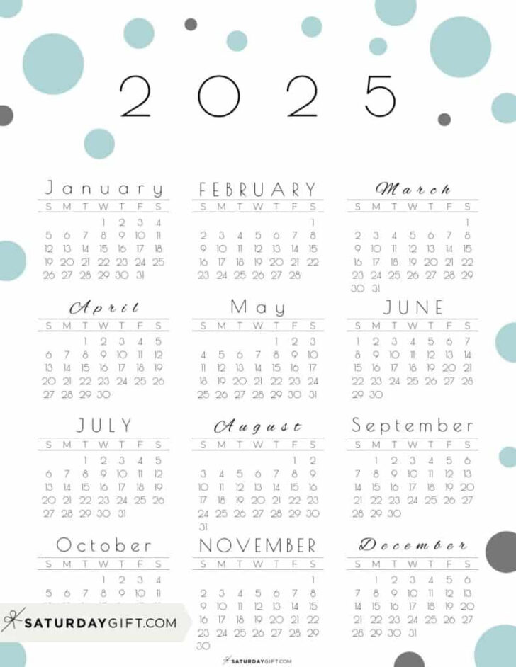 2025 Cute Printable Calendar