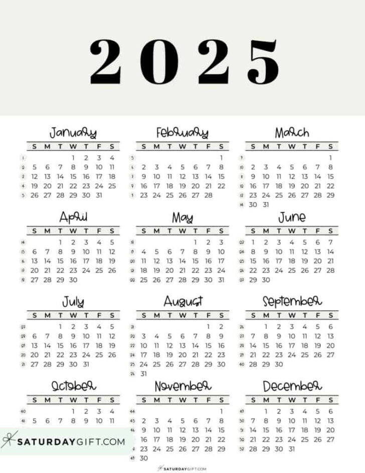 Free Printable Numbers For Calendar 2025