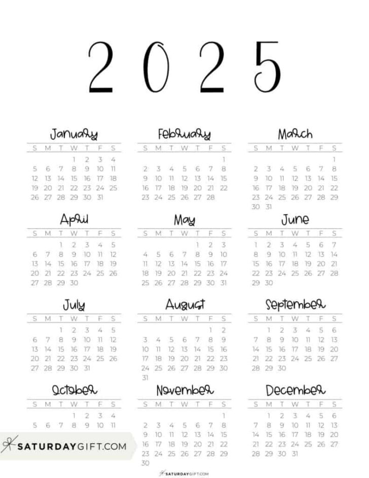 Printable 2025 Calendar Free