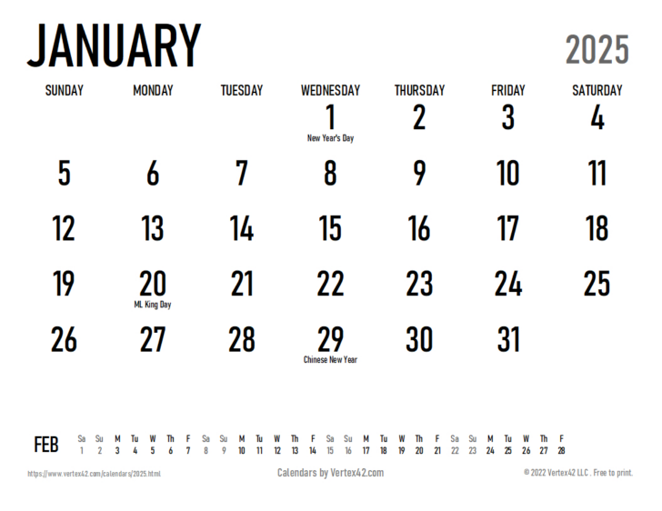 Google Calendar 2025 Printable