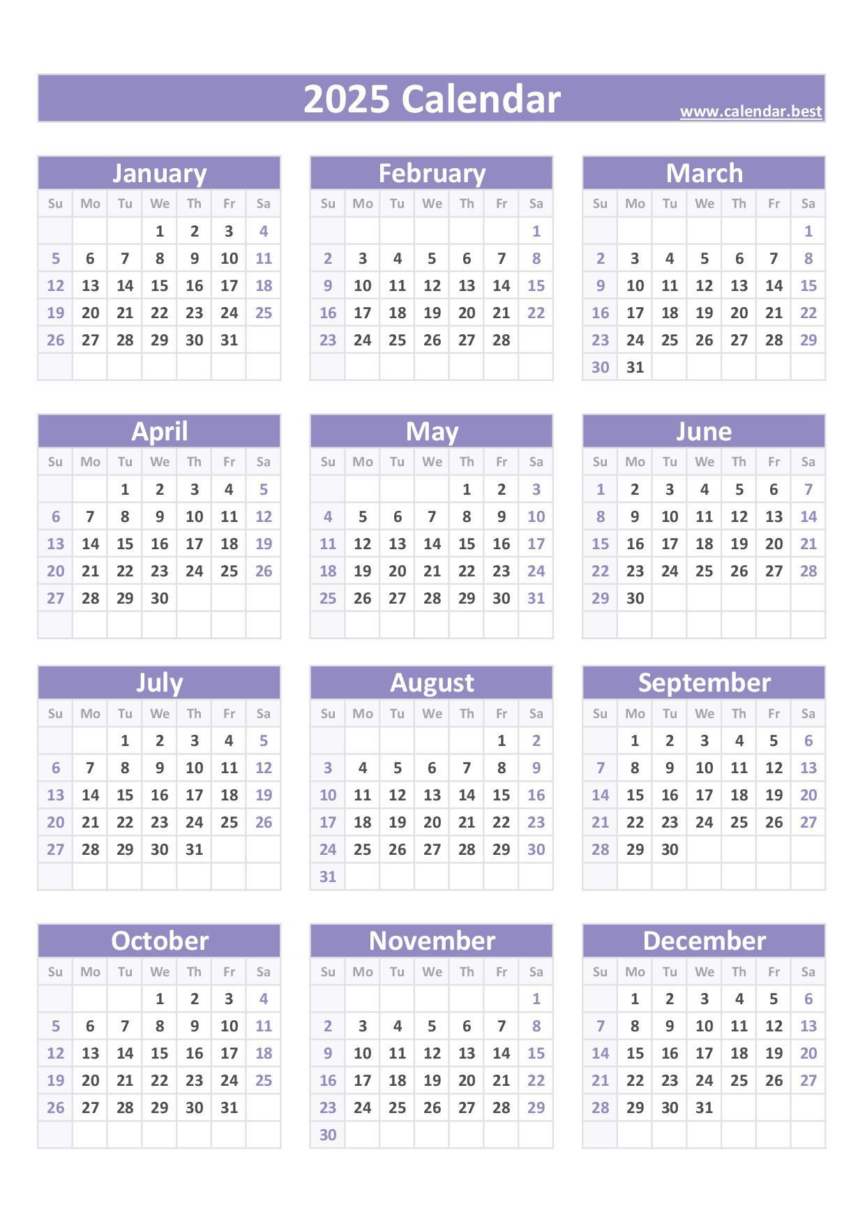 2025 Calendar With Week Numbers inside Printable Calendar 2025 Portrait