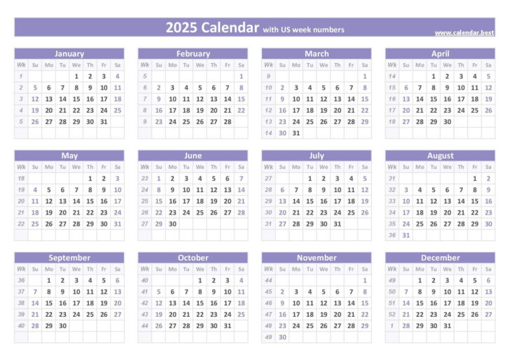 Week Calendar 2025 Printable