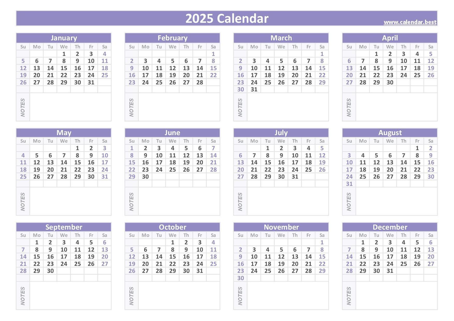 2025 Calendar With Week Numbers with regard to 2025 Printable Calendar Landscape