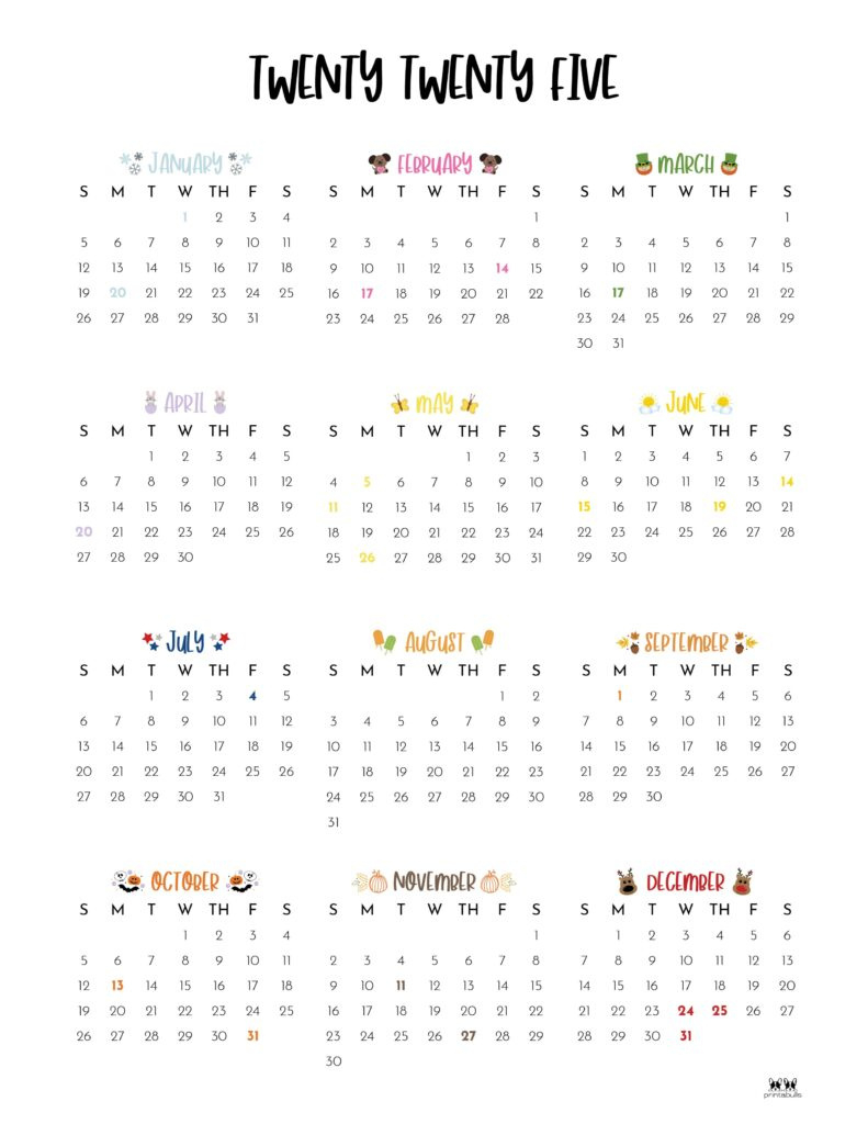 2025 Hourly/Daily Calendars - All 365 Days | Printabulls with regard to Daily Calendar 2025 with Time Slots Printable