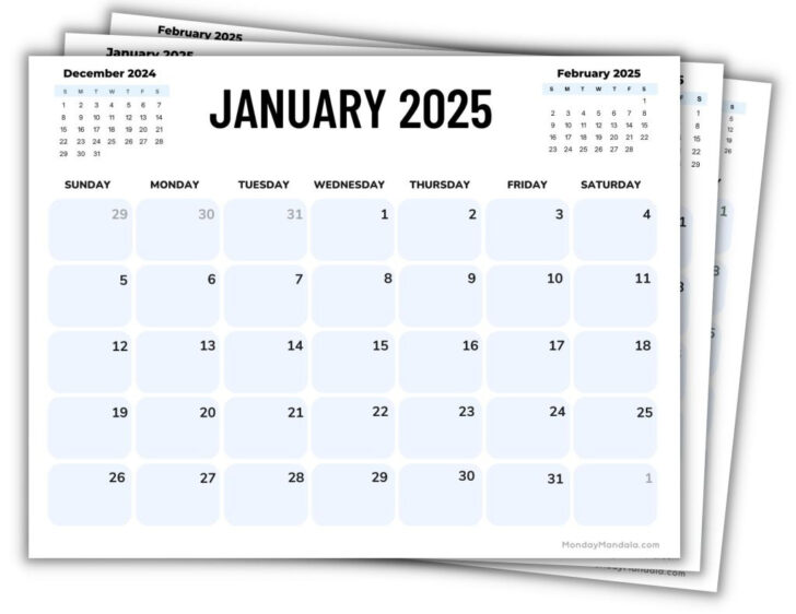 Monthly Calendar 2025 with Lines Printable