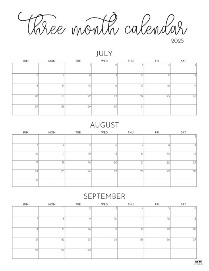 15 Month Calendar Printable