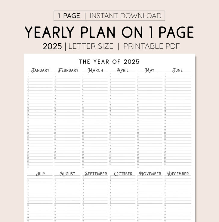 Budget Calendar 2025 Template Printable