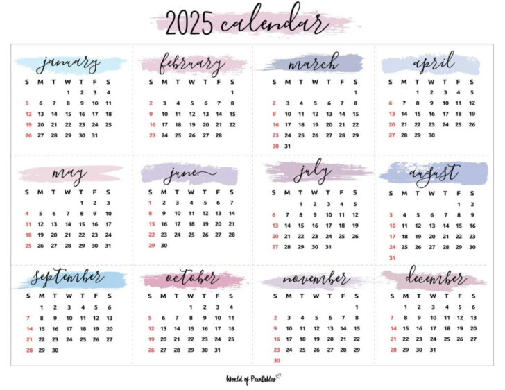 Year Printable Calendar 2025