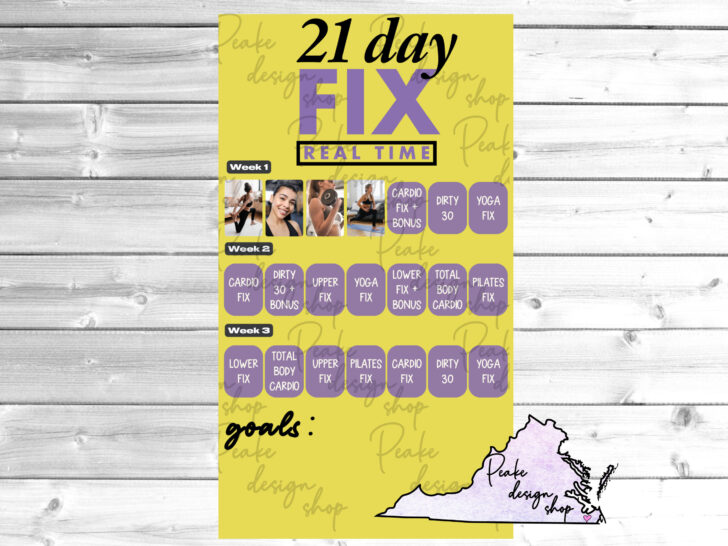 21 Day Fix Real Time Calendar Printable