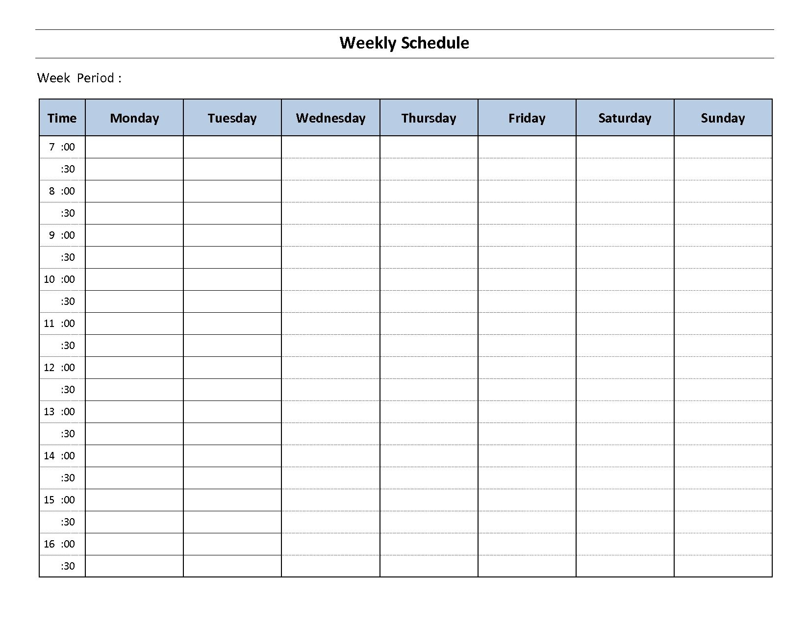 7 Day Weekly Planner Template Printable | Calendar Template Printable throughout 7 Day Printable Weekly Calendar