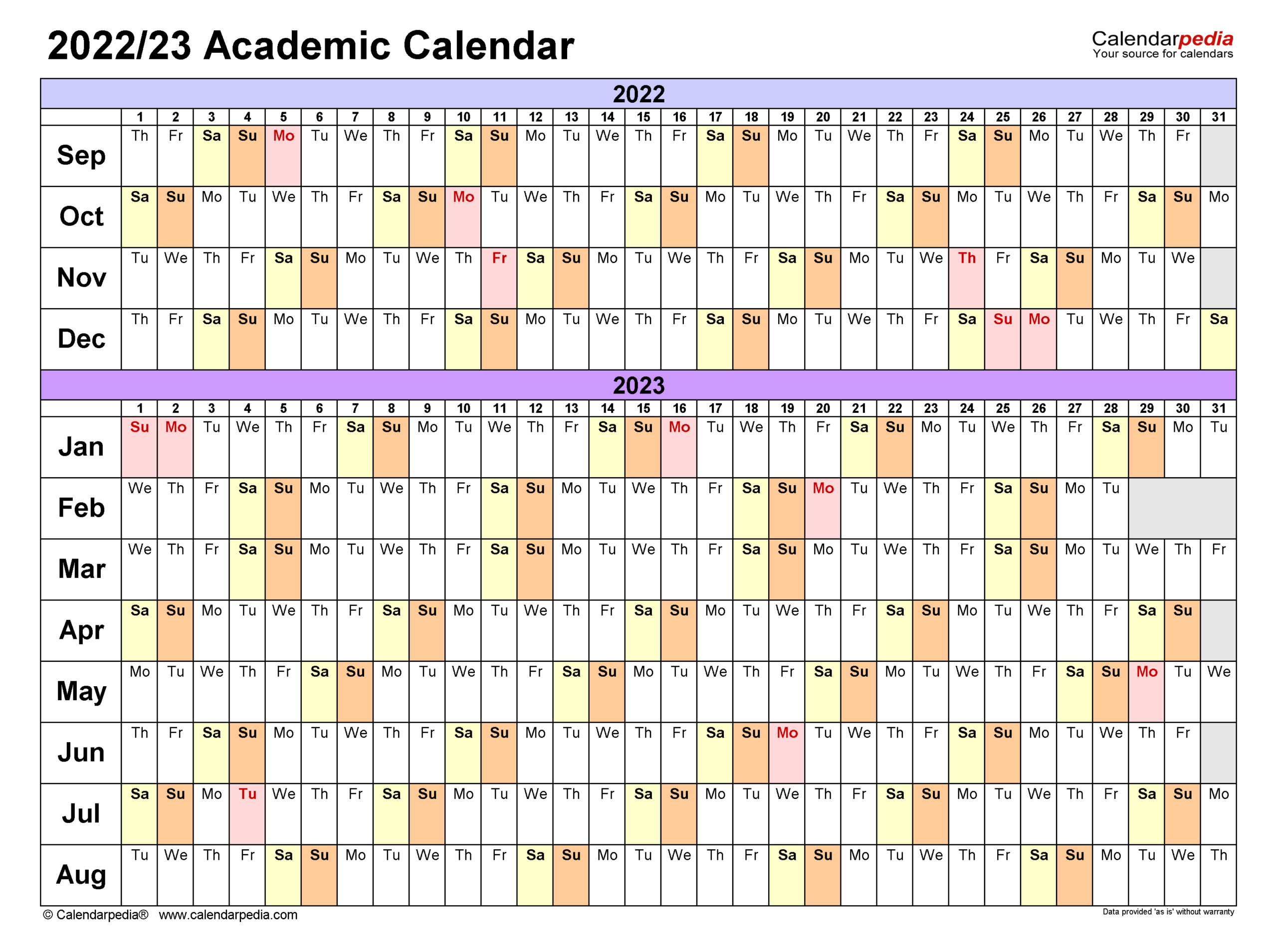 Academic Calendars 2022/2023 - Free Printable Pdf Templates in Mizzou Calendar 2025-2026 Printable