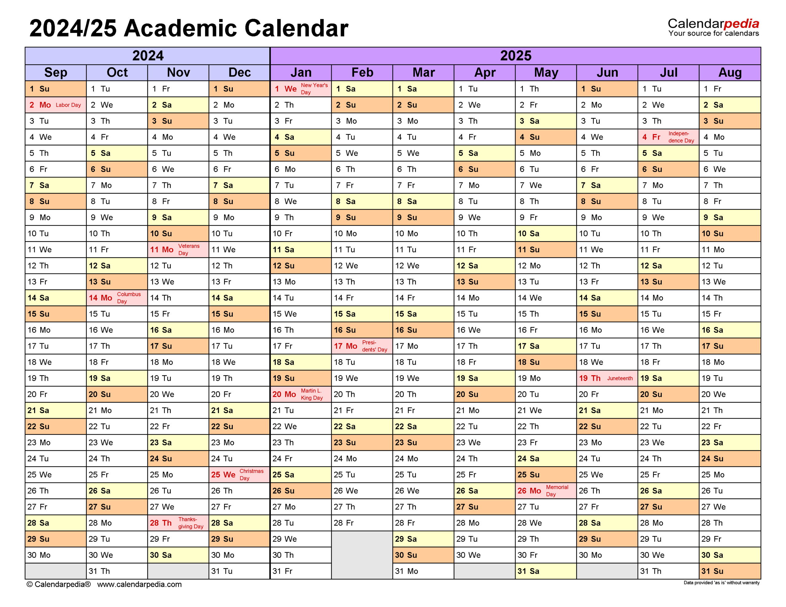 Academic Calendars 2024/2025 - Free Printable Pdf Templates with regard to Asu Calendar 2025 Printable Download