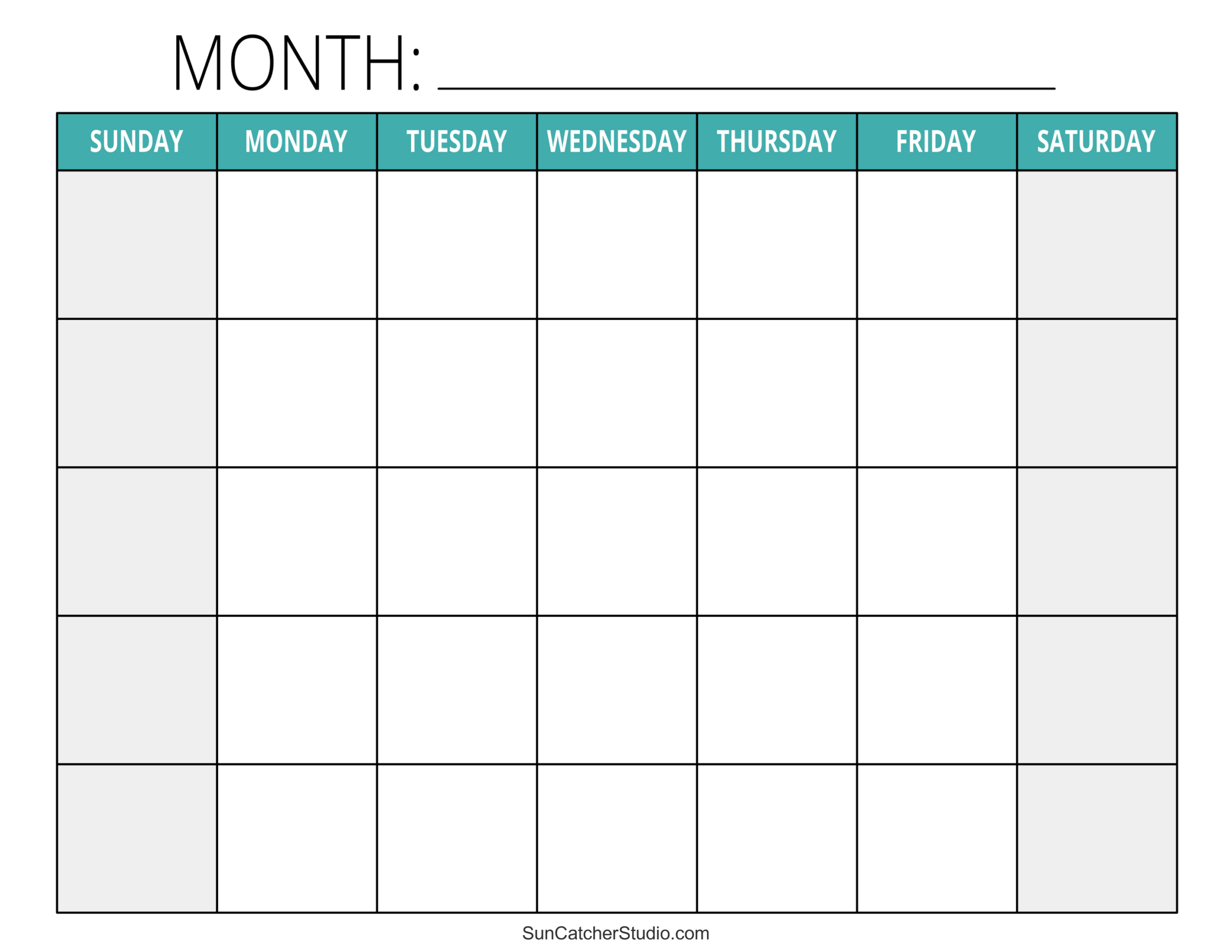 Blank Calendar Templates (Free Printable Pages) – Diy Projects in 5 Month Calendar Printable