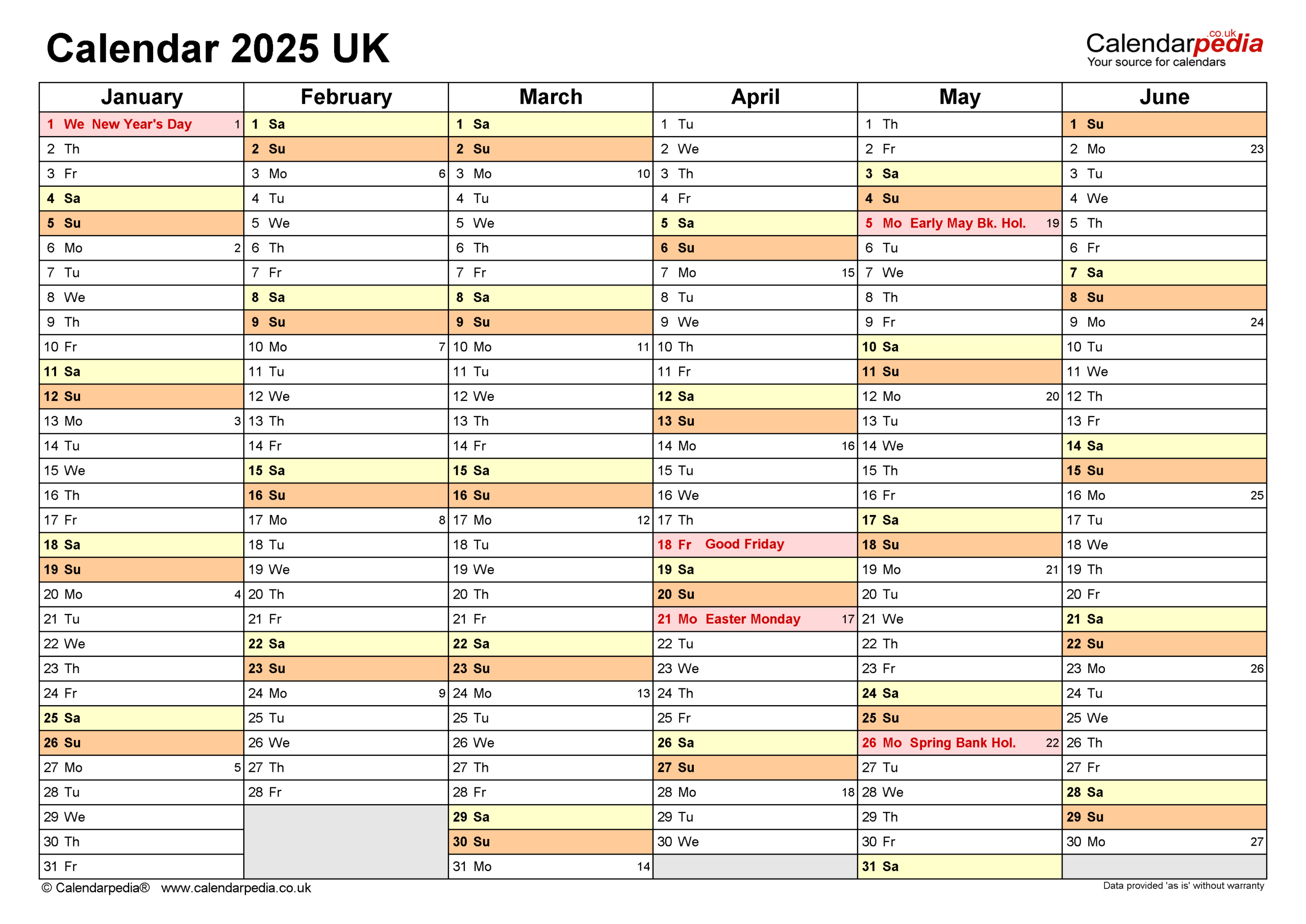 Calendar 2025 (Uk) - Free Printable Pdf Templates for 2025 Calendar Uk Printable