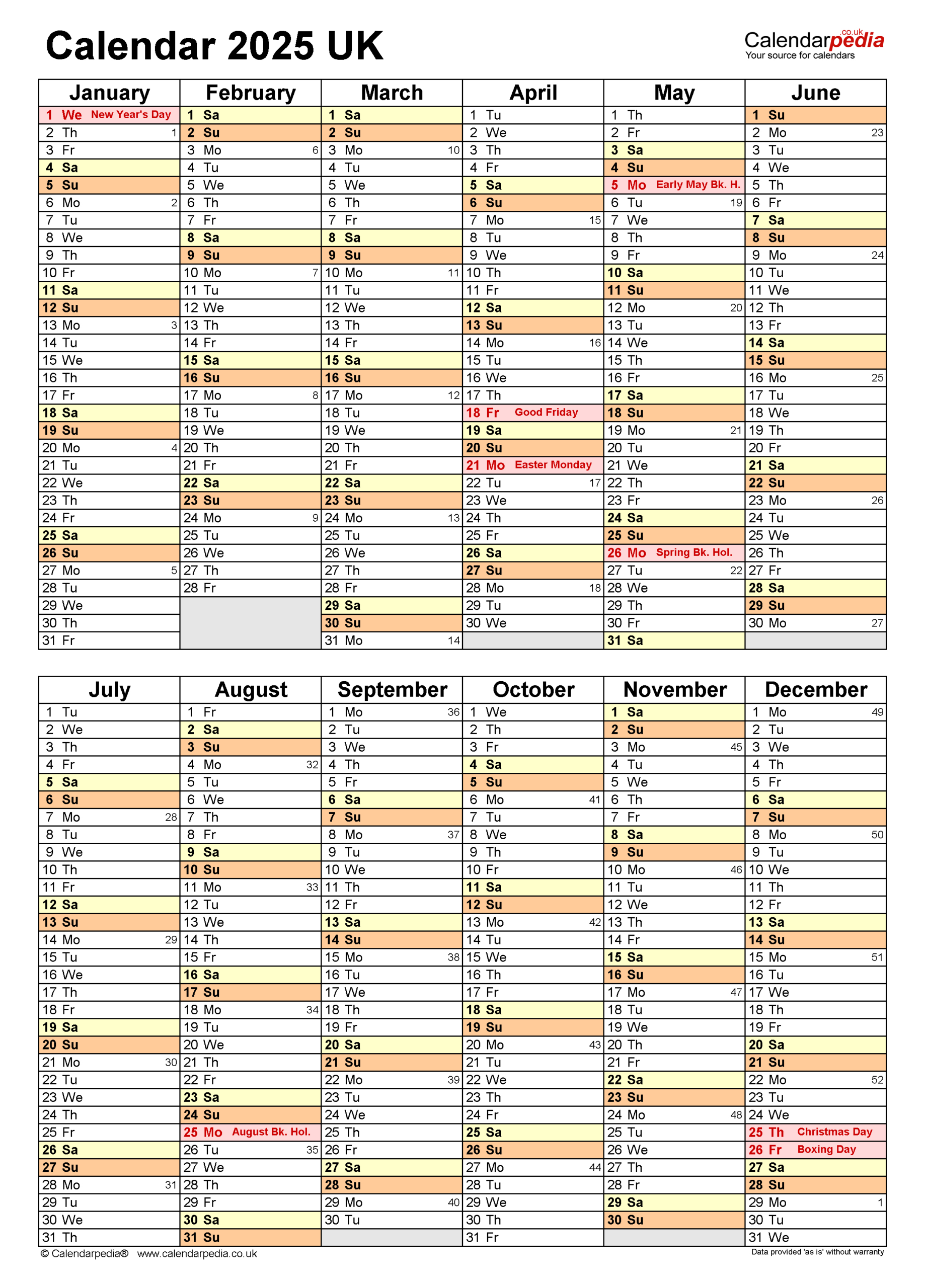 Calendar 2025 (Uk) - Free Printable Pdf Templates intended for 6 Month Printable Calendar 2025