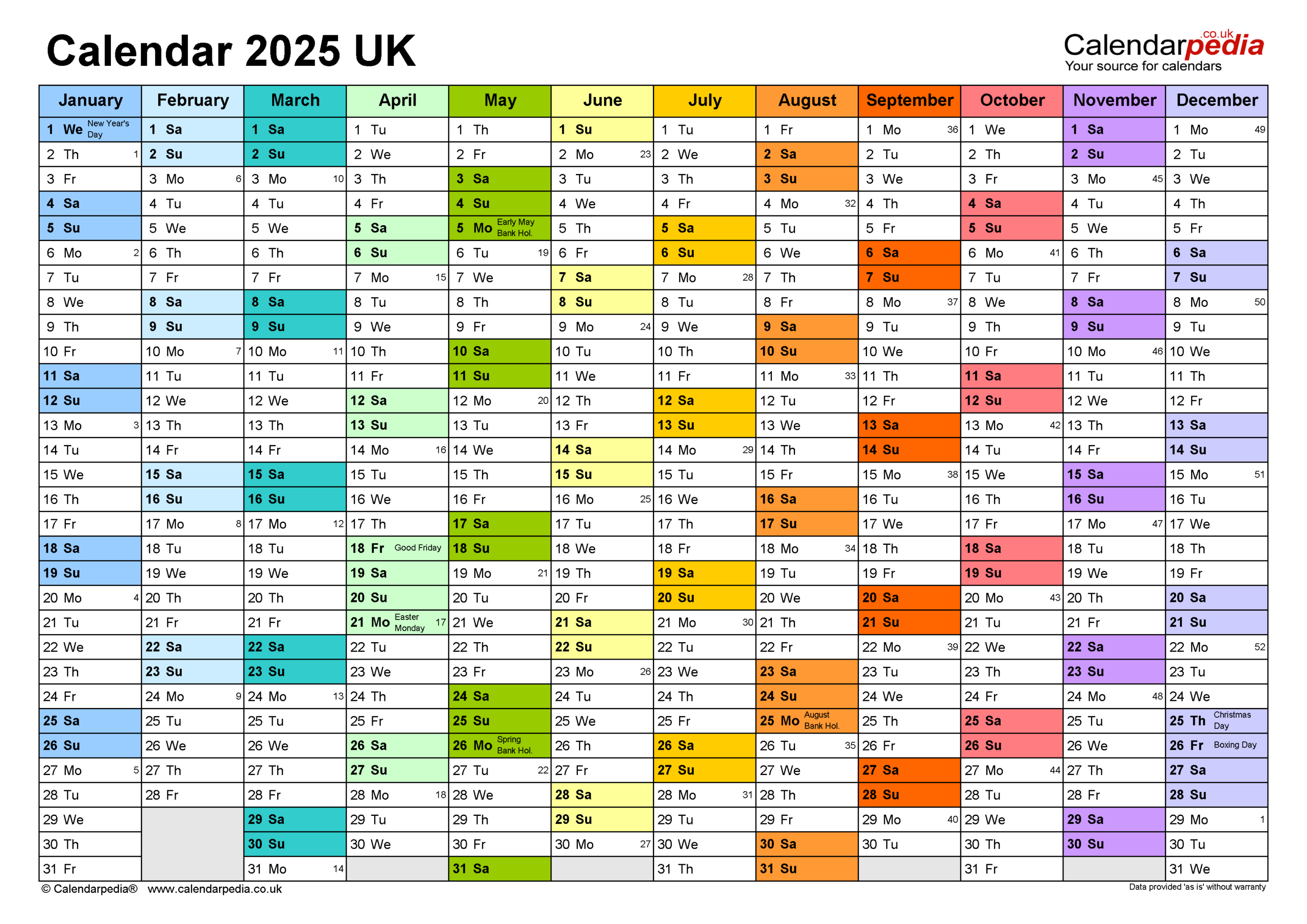 Calendar 2025 (Uk) - Free Printable Pdf Templates intended for Online Calendar 2025 Printable