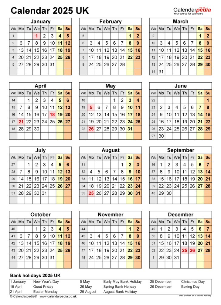 Online Calendar 2025 Printable