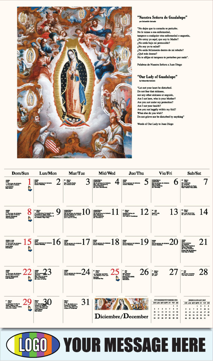 2025 Calendar with Religious Holidays Printable