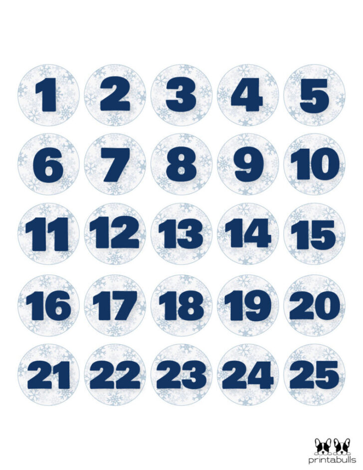 Free Printable Advent Calendar 2025 Numbers