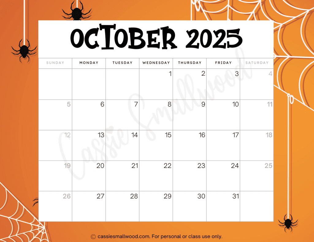 Cute 2025 Free Printable Monthly Calendars - Cassie Smallwood for Online Printable Calendar 2025 Free