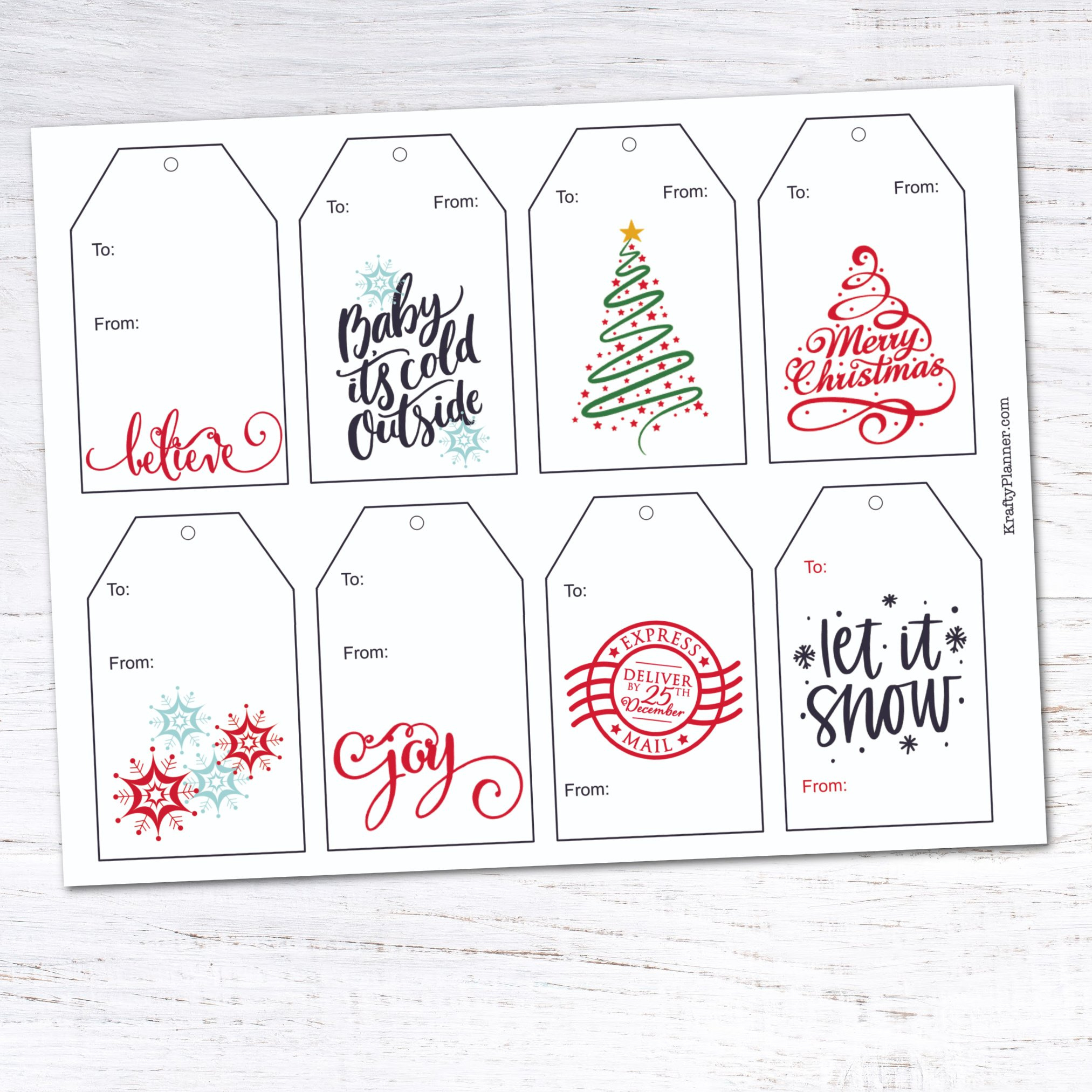 Day 11: Christmas Gift Tags {12 Days Of Free Christmas Printables in Advent Calendar 2025 Tags Printable