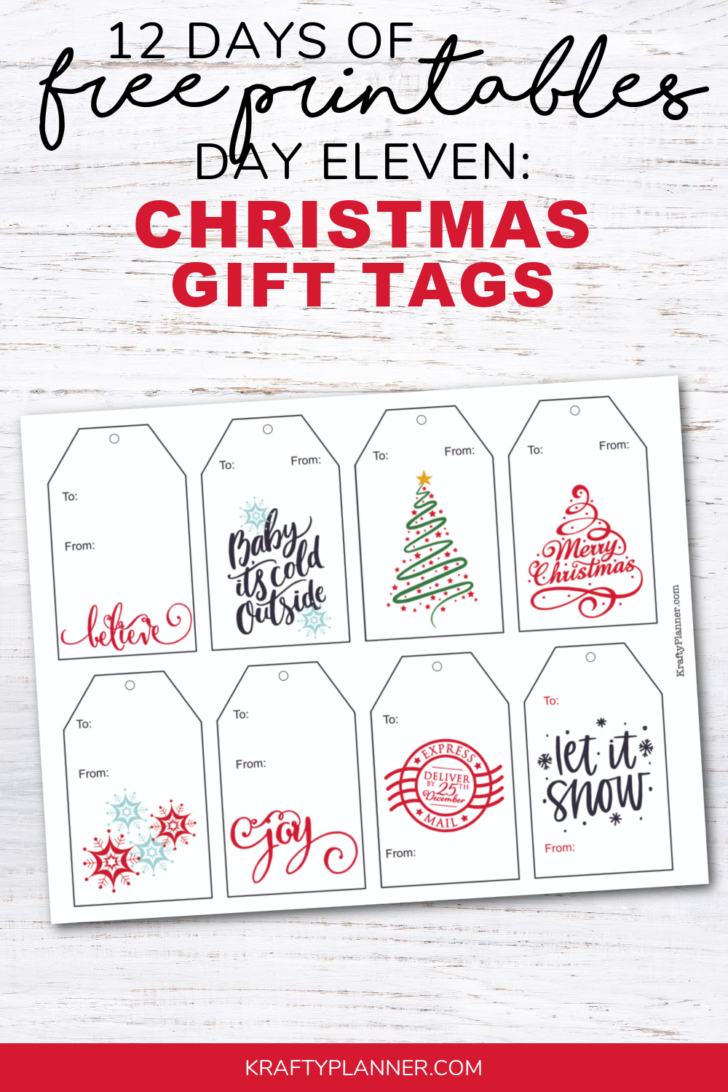 Advent Calendar 2025 Tags Printable