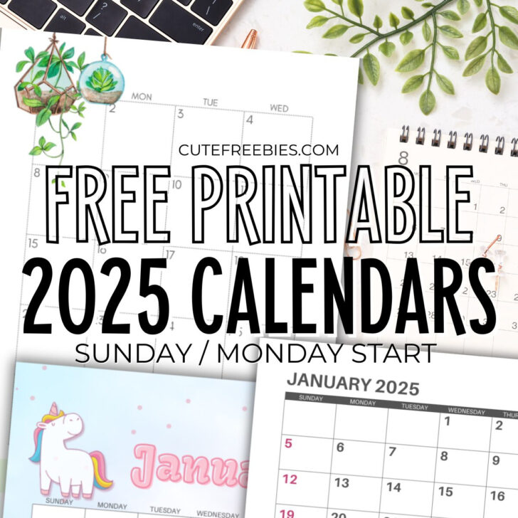 2025 Calendar by Month Printable