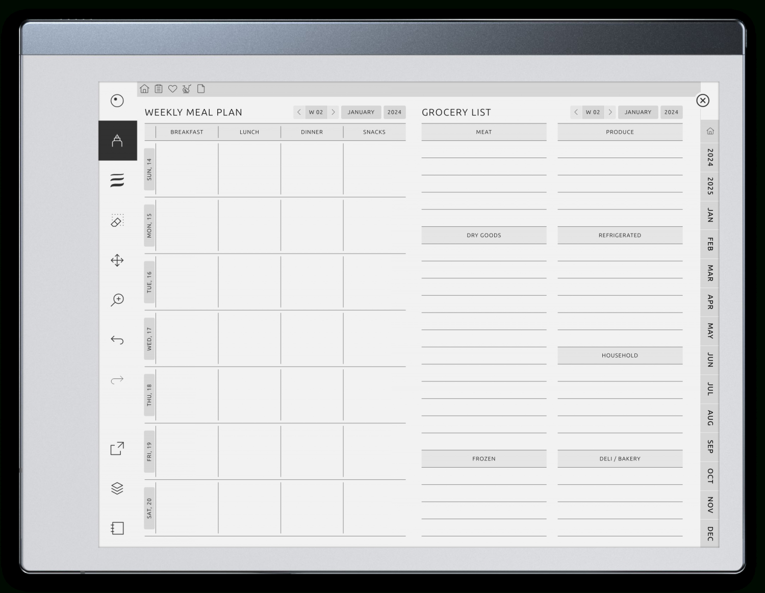 Download Meal Planner Pdf For Remarkable 2 &amp;amp; 1 pertaining to Weekly Meal Calendar 2025 Printable