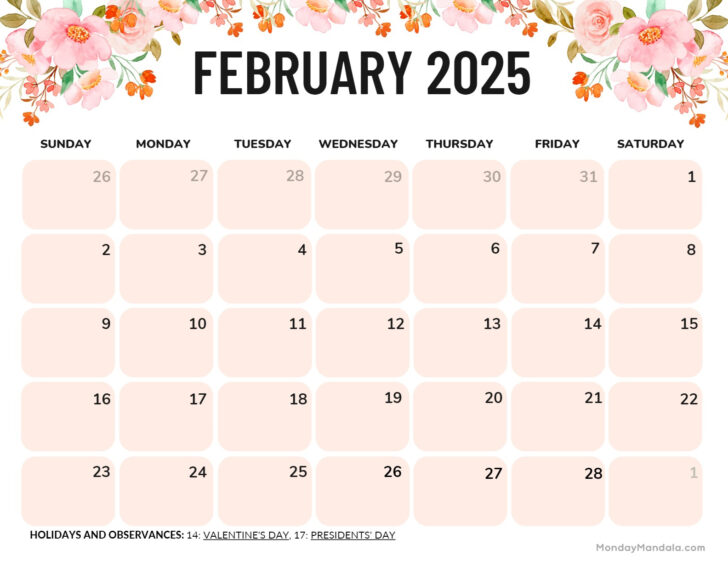 February 2025 Printable Calendar