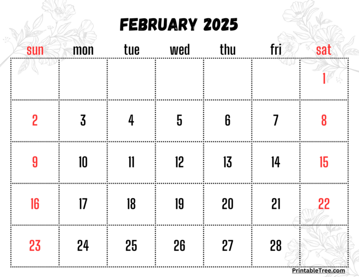 Printable Feb 2025 Calendar