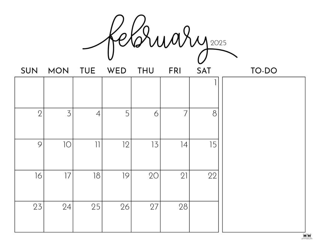 February 2025 Calendars - 107 Free Printables | Printabulls intended for February 2025 Calendar Printable Free