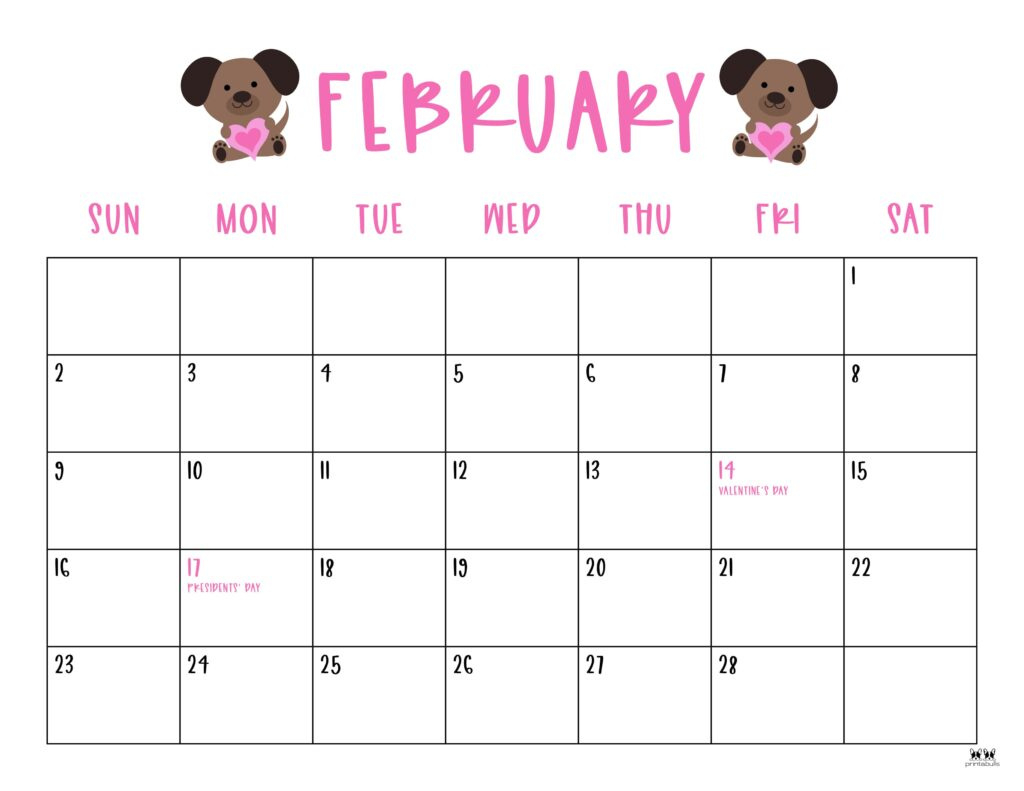 February 2025 Calendars - 107 Free Printables | Printabulls within Printable February 2025 Calendar with Holidays