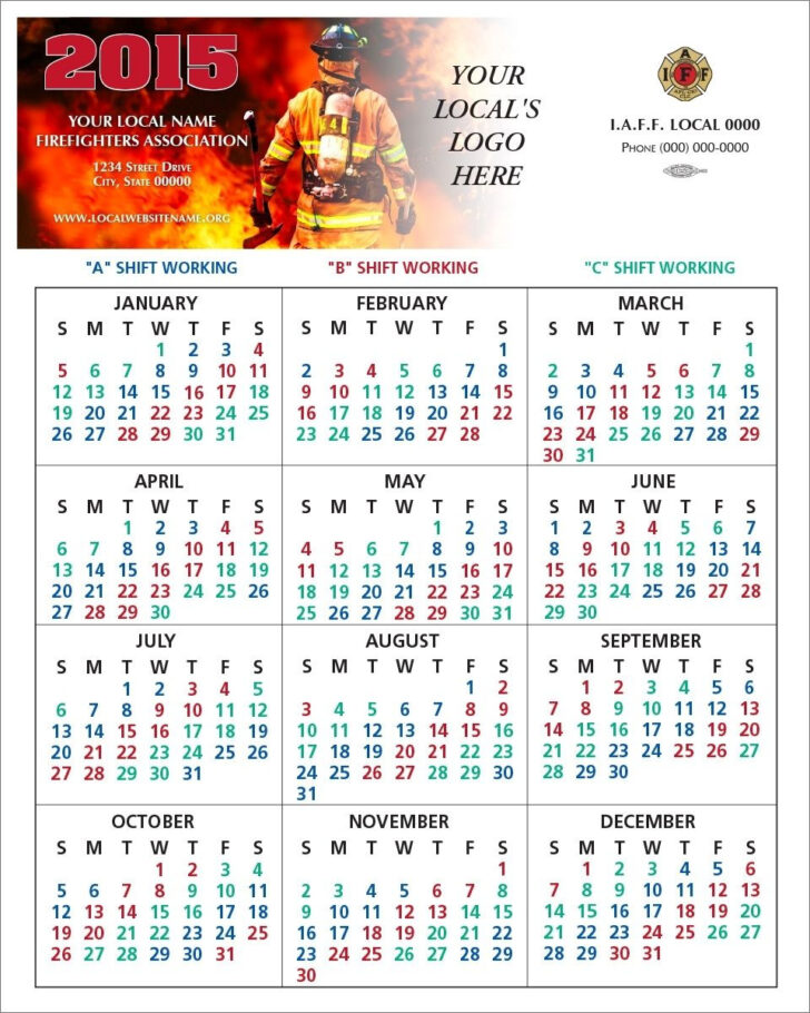 2025 Firefighter Shift Calendar 48 96 Printable