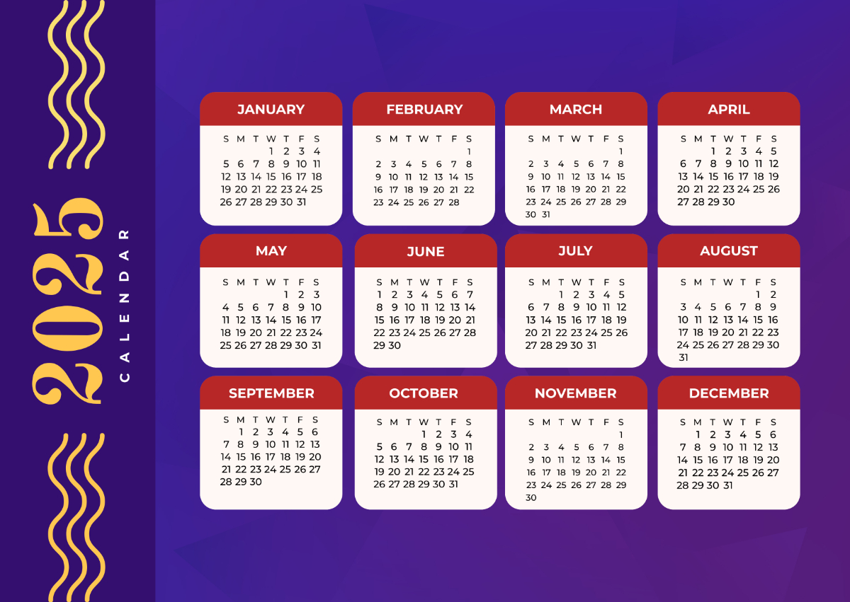 Free 2025 Calendar Template - Edit Online &amp;amp; Download | Template in 2025 Calendar Online Printable