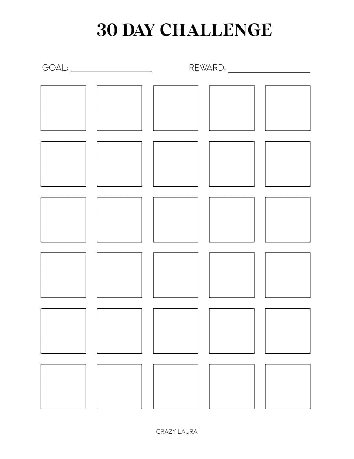 Free Challenge Tracker Printable With 30 &amp;amp; 100 Day Pages for 30 Day Challenge Calendar Printable