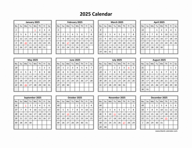 2025 Printable Calendar One Page Free Printable