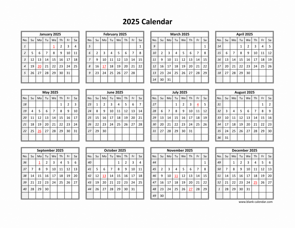 Free Download Printable Calendar 2025 In One Page, Clean Design. within 2025 Printable Calendar One Page Free Printable