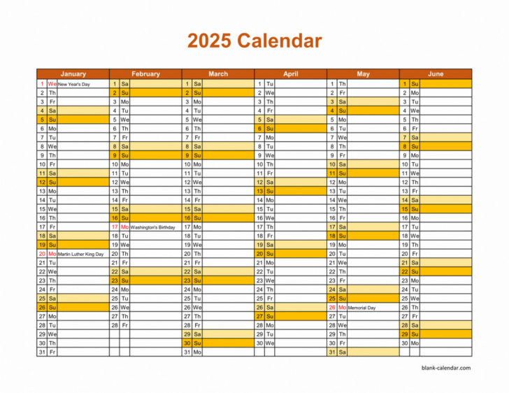 Printable Free Blank Calendar 2025