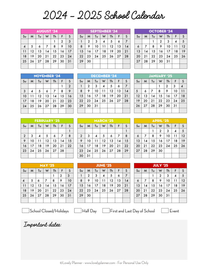 20254 Free Printable Calendar