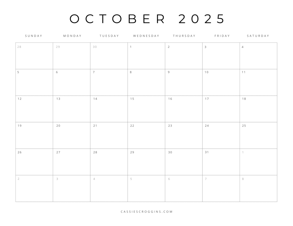 Free Printable 2025 Blank Calendar Templates (All 12 Months) for Blank Free Printable Monthly Calendar 2025